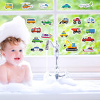 40 PCS Transportion Thick Gel Clings Vehicle Window Gel Clings Decals Stickers for Kids Toddlers and Adults Home Airplane Classroom Nursery Winter Car Party Supplies Decorations Removable and Reusable