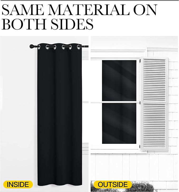 NICETOWN Patio Blackout Curtain Shades, 2 Panels, 55 inches x 118 inches - Image 5