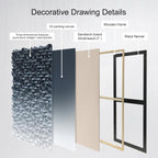 LIUZEYUE - 3D wooden block decoration painting art wall decoration 3D wooden background wall living room bedroom study (blue gray gradient) 27.5"x55.1"