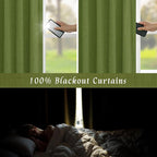 Sage Green Linen Blackout Curtains 63 Inches - Image 4
