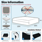 Sqodok Patio Cushion Cover 25x25 inch, Outdoor Seat Cushion Slip Cover - Image 2