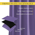 NICETOWN Lilac Purple Room Darkening Curtains 66 inches Long, Grommet Thermal - Image 4