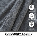 4FT Large Bean Bag Chairs,Big Adult Size Memory Foam Beanbags with Filler Included,Machine Washable Corduroy Cover,Soft Plush Gaming Bing Bag Puff Chair for Dorm, Living Room & Bedroom (Dark Gray)