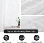 SpaceDresser Check Sheer Curtains 45 Inches Long - Image 5