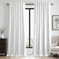 92 inch long Linen blackout Curtains 2 Panels by Topfinel