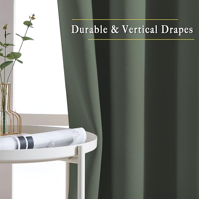 NICETOWN Dark Mallard Curtains 96 inches Long, Grommet Thermal Insulated - Image 5