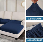 H.VERSAILTEX Sectional Couch Covers 3 Pieces Sofa Seat Cushion Covers L Shape - Image 6
