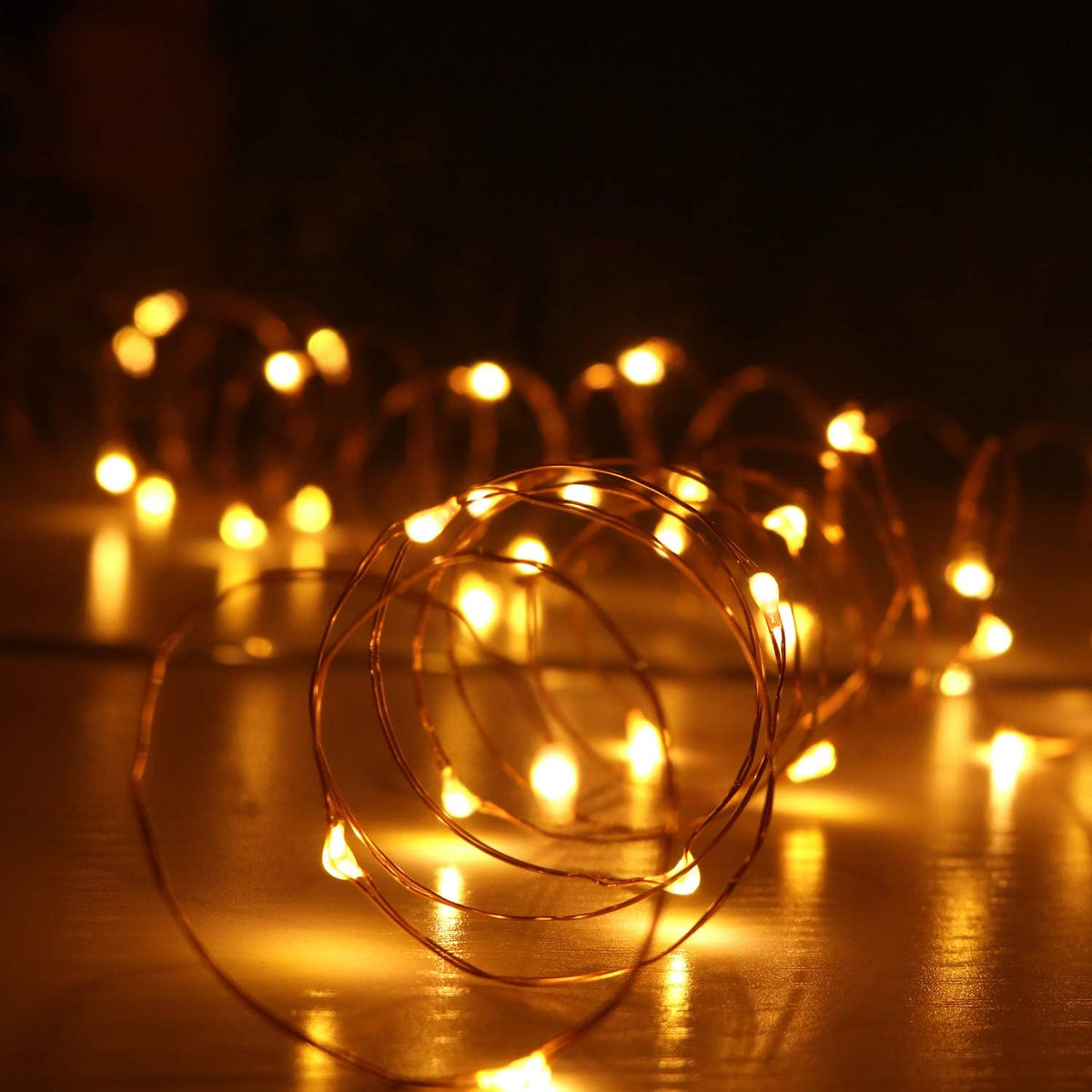 OakHaomie [6-Pack] 7Feet Starry String Lights,Fairy String Lights 20 Micro Starry LEDs On Copper Wire, 2pcs CR2032 Batteries Included,DIY Wedding Centerpiece,Party,Christmas Table Decor (Amber)