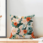 CXMEIFLY Spring Pillow Covers 18 x 18 Inch Set of 2 for Watercolor Flowers Decor Throw Pillows Pink Red Green Plant Floral Outdoor Decorative Cushion Cases for Couch Bed Decorations