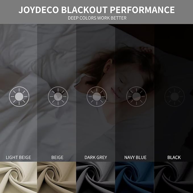 Joydeco Blackout Curtains 95 Inch Length 2 Panels Set, Thermal Insulated Long - Image 2