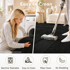 Ophanie 3x5 Black Rugs for College Dorm, Bedroom Small Area Rug, Non-Slip - Image 6