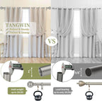 Silver Farmhouse Curtain Rods for Windows:Heavy Duty Adjustable Curtain Rod for Bedroom Living Room,Boho Decorative Rustic Drapery Rods with Vintage Coastal Finial,Antique Silver 2 Pack 36-88"