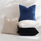 decorUhome Fall Faux Fur Throw Pillow Covers 26x26 Set of 2 Black | Decorative - Image 5