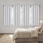 MIULEE 4 Panels Set Greyish White Blackout Curtains 63 Inch Length Bedroom | - Image 2