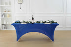 Craft And Party 2 Pack 6ft Royal Blue Spandex Tablecloth – Fitted Stretch Cover – Universal Fit for Folding Tables – Wrinkle-Free, Washable – Ideal for Parties, Weddings, Events