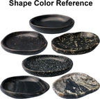Handmade Decorative Bowl - Natural River Stone Pebble Artisan Crafted Serving Dish | 4-6 Inch Unique Decorative Tray for Home Centerpiece, Jewelry Holder (black)