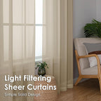 Taupe Sheer Curtains 54 Inches Long 2 Panels - Image 6