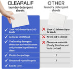 CLEARALIF Laundry Detergent Sheets (480 Loads), Fresh Linen,Great For Travel,Apartments, Dorms,CLEARALIF Laundry Detergent Strips Eco Friendly & Hypoallergenic (Pack of 3)