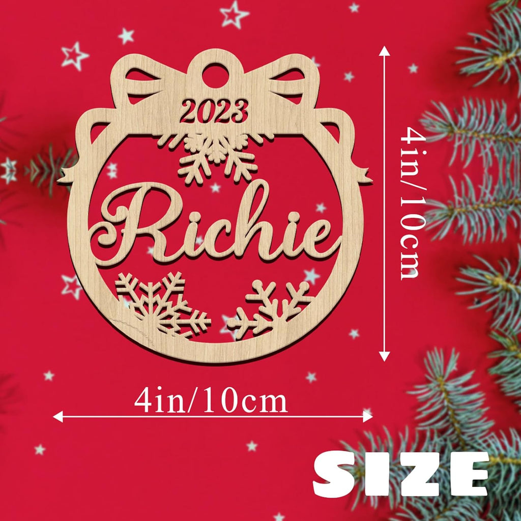 Personalized Wooden Christmas Ornaments 2025 Custom Wood Name Ornament for Women Men Friends Family Customized Hanging Ornament Decoration Gift for Xmas Tree