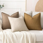MIULEE Decorative Linen Pillow Covers 20x20 Inch Khaki | Boho Farmhouse​ ​Fall - Image 4