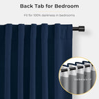 INOVADAY Linen Textured 100% Blackout Sliding Door Curtains 102x84 | Midnight - Image 4