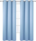 Sky Blue Thermal Blackout Curtains/42 x 95 Inch/Set of 2 Panels Room Darkening - Image 2