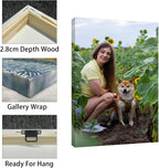 Custom Canvas Prints with Your Photos (18x18, Framed Canvas) Custom Framed Wall Art Personalized Canvas Pictures for Pet/Family Gifts for Mom/Men/Women