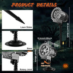 Halloween Projector Lights Outdoor,2025 Upgraded 3D HD Dynamic Skull Ghost Decorations Light,Waterproof Holiday Light,Terror Atmosphere Maker Night Light for Home Window Wall Halloween Decor