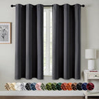 MIULEE Blackout Curtains for Bedroom 2 Panels 40 x 40 Inch Long Dark Grey | by MIULEE