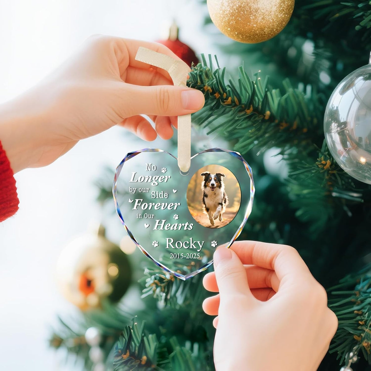 Personalized Pet Memorial Gifts - Custom Christmas Ornaments 2025 - Sympathy Keepsake Gift for Loss of Loved One - Dog Memorial Gifts for Loss of Dog, Cat
