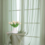 Chyhomenyc Extra Long Sage Green Sheer Curtains 120 Inches Long 2 Panels - Image 7