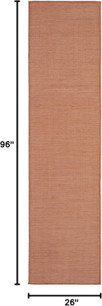 Nourison Positano Indoor/Outdoor Terracotta 2'2" x 8' Area Rug, Easy Cleaning, Non Shedding, Bed Room, Living Room, Dining Room, Backyard, Deck, Patio (2x8)