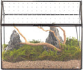 NCYP House Shape Glass Terrarium with Acrylic Lid - 10.2x5.9x8.2 Inches Large Geometric Box for Snails, Ferns, Succulents, Air Plants, Indoor Tabletop Decor, Handmade (Terrarium Only)
