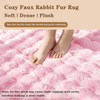 Pink Rabbit Plush Rug 5'x8', Fluffy Shaggy Area Rug - Image 4