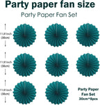 Green Birthday Decorations,DIY Green Paper Fans Hanging Decoration ,Party Supplies Party Fans 12in, Cactus Party Decorations,Wedding Graduation Events Accessories 30 Color DIY Set (Blackish Green)