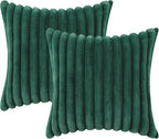 decorUhome Fall Faux Fur Throw Pillow Covers 16x16 Set of 2 Christmas Green | - Image 9