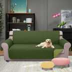 U-NICE HOME 4 Seater Sofa Cover 91''Large Couch Cover, Huntergreen/Sage | - Image 2