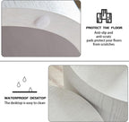 Nesting Coffee Table Set of 2, Modern Round Coffee Table with Non-Slip Feet, Wooden Circle Accent Tables for Small Spaces Living Room Bedroom Balcony Office Drum Side Table (White)