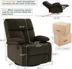 Swivel Rocker Recliner for Adults, Small Recliner Chair for Small Spaces, Rocking Recliner Chair for Nursery. Living Room, RV, Bedroom, Dark Brown