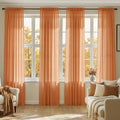 MIULEE Fall Orange Sheer Curtains 84 Inches Long 4 Panels 42 x 84 Inches | by MIULEE