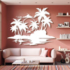 Palm Tree Metal Wall Decor,Palm Tree Metal Wall Art,Metal Palm Tree,Metal Palm Tree Wall Decor,Tropical Metal Wall Art,Beach Wall Decort,Metal Wall Decor (style 2,black,28 L" x 22 W" / 70 x 55 cm)
