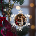 Personalized Christmas Ornaments - Custom Picture & Text Ornaments for Christmas 2024, Baby's 1st Christmas Ornament with Picture for Xmas Tree Custom Gifts for Family, Mom, Dad, Friend (Snowflake)