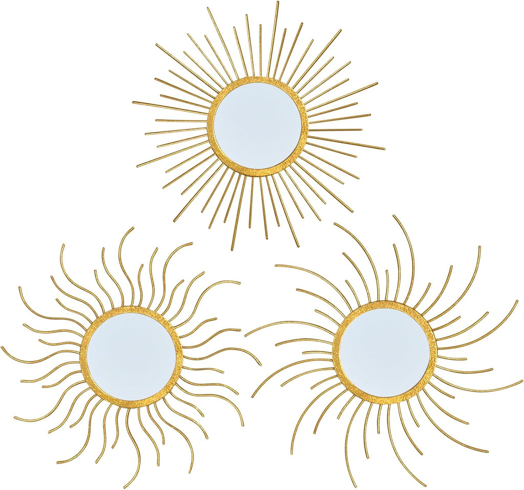Mirror Decor Sunburst Mirrors Metal Sun Mirror Wall Decor Wall Mirror Home Decorative Wall Art for Living Room Bedroom Entryway