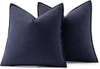 MIULEE Decorative Linen Pillow Covers 20x20 Inch Navy | Boho Farmhouse​ - Image 6