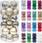 XmasExp 24ct Christmas Ball Ornaments Shatterproof Xmas Tree Hanging Balls Decorations Perfect for Holiday Wedding Christmas Decor (Champagne, 2.36")