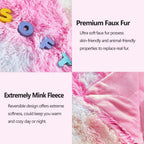GONAAP Fuzzy Faux Fur Throw Blanket Queen Size Tie-dye Rainbow Super Soft Cozy Plush Fuzzy Shaggy Blanket for Couch Sofa Bed (Tie-dye Rainbow, Queen(90"x90"))