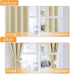 Blackout Curtains for Bedroom, Light Beige, 38 x 45 Inch, 2 Panels | Thermal - Image 4