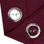 Blackout Curtains 52 x 90 Inch Long Burgundy Red Curtains Set of 2 Panels Room - Image 5