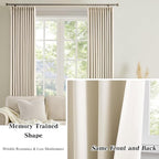 Pinch Pleated Cream Beige Curtains 120 Inches Long - Image 6