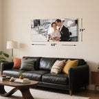 Personalized Custom Canvas Prints with Your Photos & Text, Customized Picture Print, Transform Own Images Into Framed Wall Art Digitally Printed Photo to Canvas, Keepsakes Gifts for Family 40x20’’